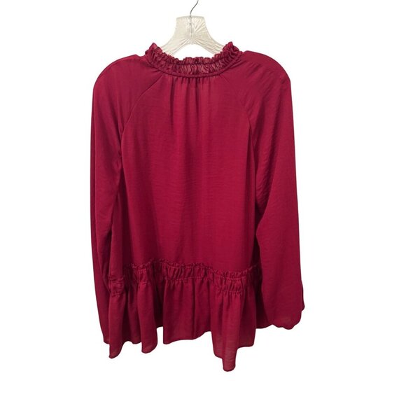 Loft red long sleeve blouse size xl - Picture 3 of 3
